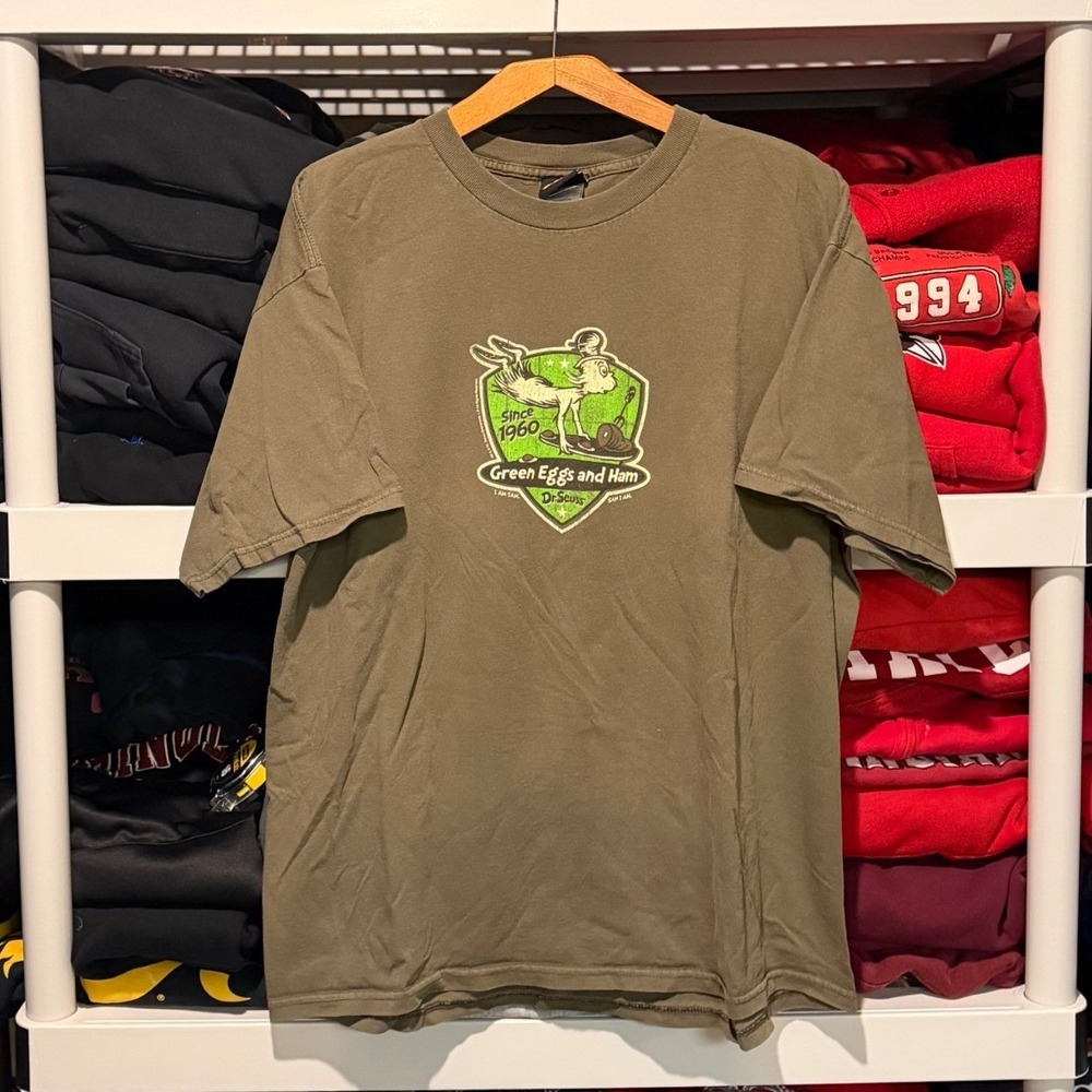 Vintage Dr. Seuss Green Eggs and Ham Official Licensed Green Mens XL Shirt